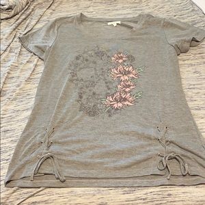 Maurices graphic tee with lace up detailing